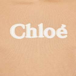 Chloe Kids Caramel Brown Logo Embroidery Cotton Hooded Sweatshirt 14 Yrs 
