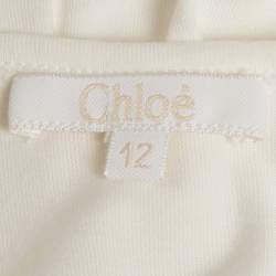 Pre Owned Chloe Kids White Logo Sequin Tank Top 12 Yrs