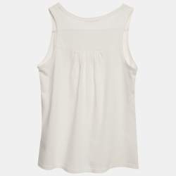 Pre Owned Chloe Kids White Logo Sequin Tank Top 12 Yrs