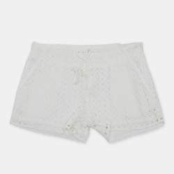 Pre Owned Chloe Kids White Broderie Anglaise Cotton Shorts 6Yrs