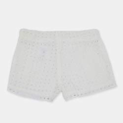 Pre Owned Chloe Kids White Broderie Anglaise Cotton Shorts 6Yrs
