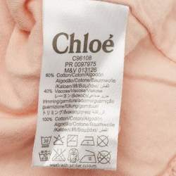 Pre Owned Chloé Kids Pink Cable Knit Hooded Sweater 6M