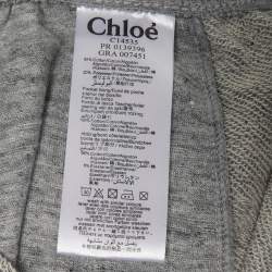 Pre Owned Chloe Kids Grey Logo Embroidered Cotton Sweatpants Set 6 Yrs