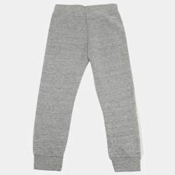 Pre Owned Chloe Kids Grey Logo Embroidered Cotton Sweatpants Set 6 Yrs