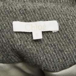 Pre Owned Chloé Kids Grey Wool Hooded Coat 6 Yrs 