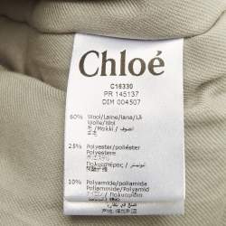 Pre Owned Chloé Kids Grey Wool Hooded Coat 6 Yrs 