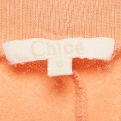 Pre Owned Chloe Kids Orange Lace Inserts Cotton Shorts 6Yrs 