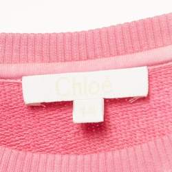 Pre Owned Chloe Pink/Yellow Dyed Cotton Knit Sweatshirt 14Yrs
