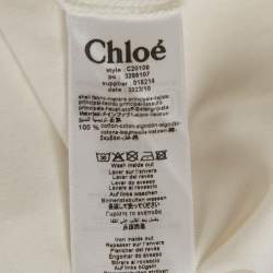 Pre Owned Chloe White Logo Cutout Detail Cotton Knit Top 14 Years