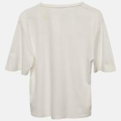 Pre Owned Chloe White Logo Cutout Detail Cotton Knit Top 14 Years