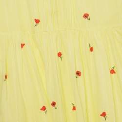 Pre Owned فســتان كــلوي أطــفال قطــن مطـرز زهـري أصفر 14 سـنة