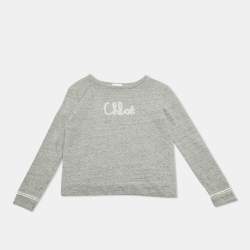 Pre Owned Chloe Kids Grey Logo Embroidered Cotton Sweatshirt 14Yrs