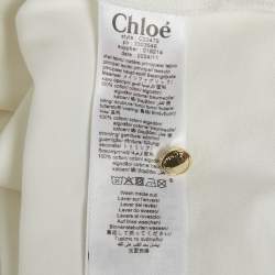 Pre Owned طقم بلوزة وتنورة كلوي أطفال أبيض بطبعة شجرة النخيل قطن بكشكش 10 سنوات