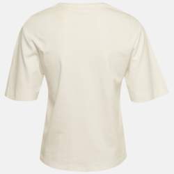 مملوكة مسبقًا Chloe White Logo Cutout Detail Cotton Knit Top 14 Years