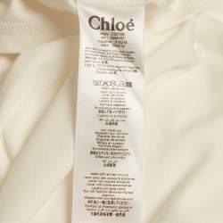 مملوكة مسبقًا Chloe White Logo Cutout Detail Cotton Knit Top 14 Years
