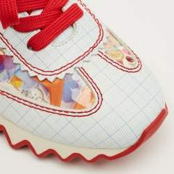 Pre Owned Christian Louboutin Multicolor Patent and Leather Mini Shark Sneakers Size 33