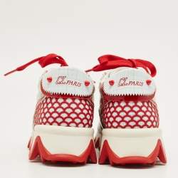 Pre Owned Christian Louboutin Multicolor Patent and Leather Mini Shark Sneakers Size 33