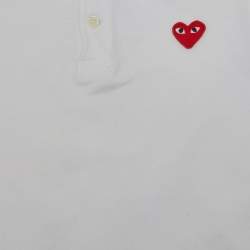 Pre Owned قميص بولو بلاي كوم دي غارسون أطفال أبيض قطن مقاس 4 سنوات