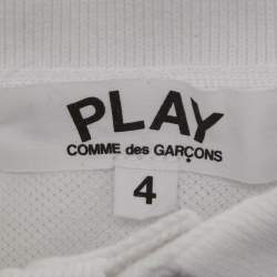 Pre Owned قميص بولو بلاي كوم دي غارسون أطفال أبيض قطن مقاس 4 سنوات