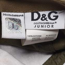 Pre Owned D&G Junior Green Embroidered Cotton Baseball Cap S