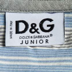 D&G Junior Grey/Blue Cotton Button Front Shirt 10 Yrs