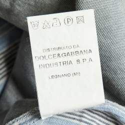 D&G Junior Grey/Blue Cotton Button Front Shirt 10 Yrs