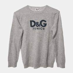 مملوكة مسبقًا سويتر كشمير بشعار رمادي D&G جونيور مقاس 10 سنوات