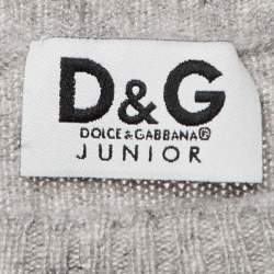 مملوكة مسبقًا سويتر كشمير بشعار رمادي D&G جونيور مقاس 10 سنوات