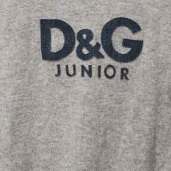 مملوكة مسبقًا سويتر كشمير بشعار رمادي D&G جونيور مقاس 10 سنوات