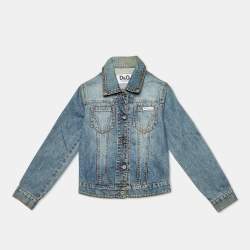 D&G Junior Blue Denim Studded Button Front Jacket 6 Yrs