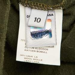 Pre Owned D&G Junior Olive Green / Red Logo Print Cotton Blend Sweatshirt 10Y