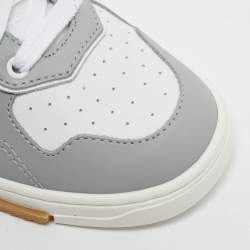 Dior Grey/Beige Leather and Oblique Canvas B27 Uptown Sneakers Size 27
