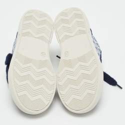 Dior Blue Oblique Canvas and Suede B33 Spin Sneakers Size 28