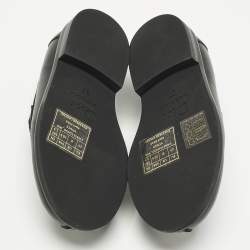 Pre Owned Dior Black Leather Slip On Loafers Size 27