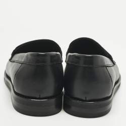 Pre Owned Dior Black Leather Slip On Loafers Size 27