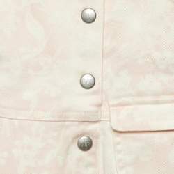 Pre Owned Dior Baby Pink Floral Print Denim Dress 3 M