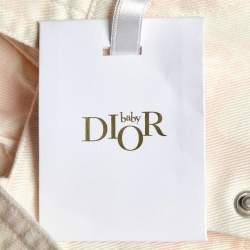 Pre Owned Dior Baby Pink Floral Print Denim Dress 3 M