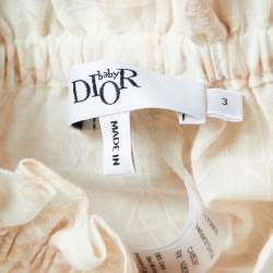 Dior Kids White/Pink Printed Cotton Top and Shorts Set 3 M
