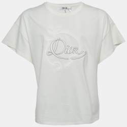 Pre Owned Dior Kids White Embroidered Jersey T-Shirt 13Yrs