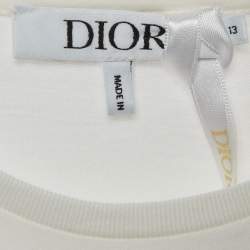 Pre Owned Dior Kids White Embroidered Jersey T-Shirt 13Yrs