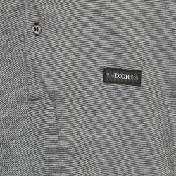 Pre Owned Dior Kids Grey Patterned Cotton Jersey Polo T-Shirt 10 Yrs