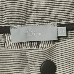 Pre Owned Dior Kids Grey Striped Cotton Shorts 10 Yrs 