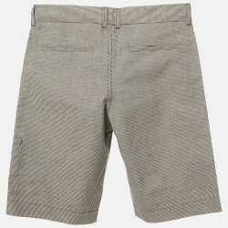 Pre Owned Dior Kids Grey Striped Cotton Shorts 10 Yrs 