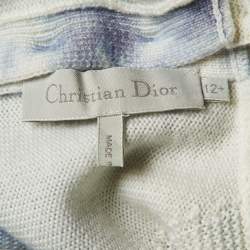 Pre Owned Dior White/Blue Tie-Dye Wool Full Sleeve Sweater 12 Yrs