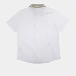 Pre Owned Dior White/Grey Cotton Bee Embroidered Long Sleeve Shirt 6 Yrs