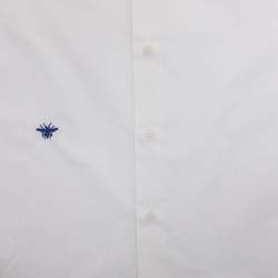 Pre Owned Dior White/Grey Cotton Bee Embroidered Long Sleeve Shirt 6 Yrs