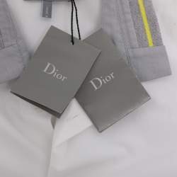 Pre Owned Dior White/Grey Cotton Bee Embroidered Long Sleeve Shirt 6 Yrs