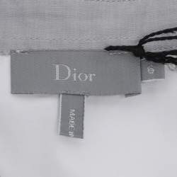 Pre Owned Dior White/Grey Cotton Bee Embroidered Long Sleeve Shirt 6 Yrs