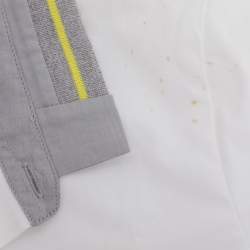 Pre Owned Dior White/Grey Cotton Bee Embroidered Long Sleeve Shirt 6 Yrs