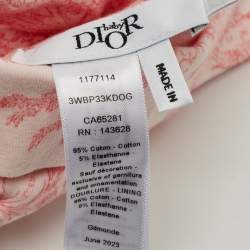 Pre Owned Baby Dior Pink Toile de Jouy Print Cotton Cap 